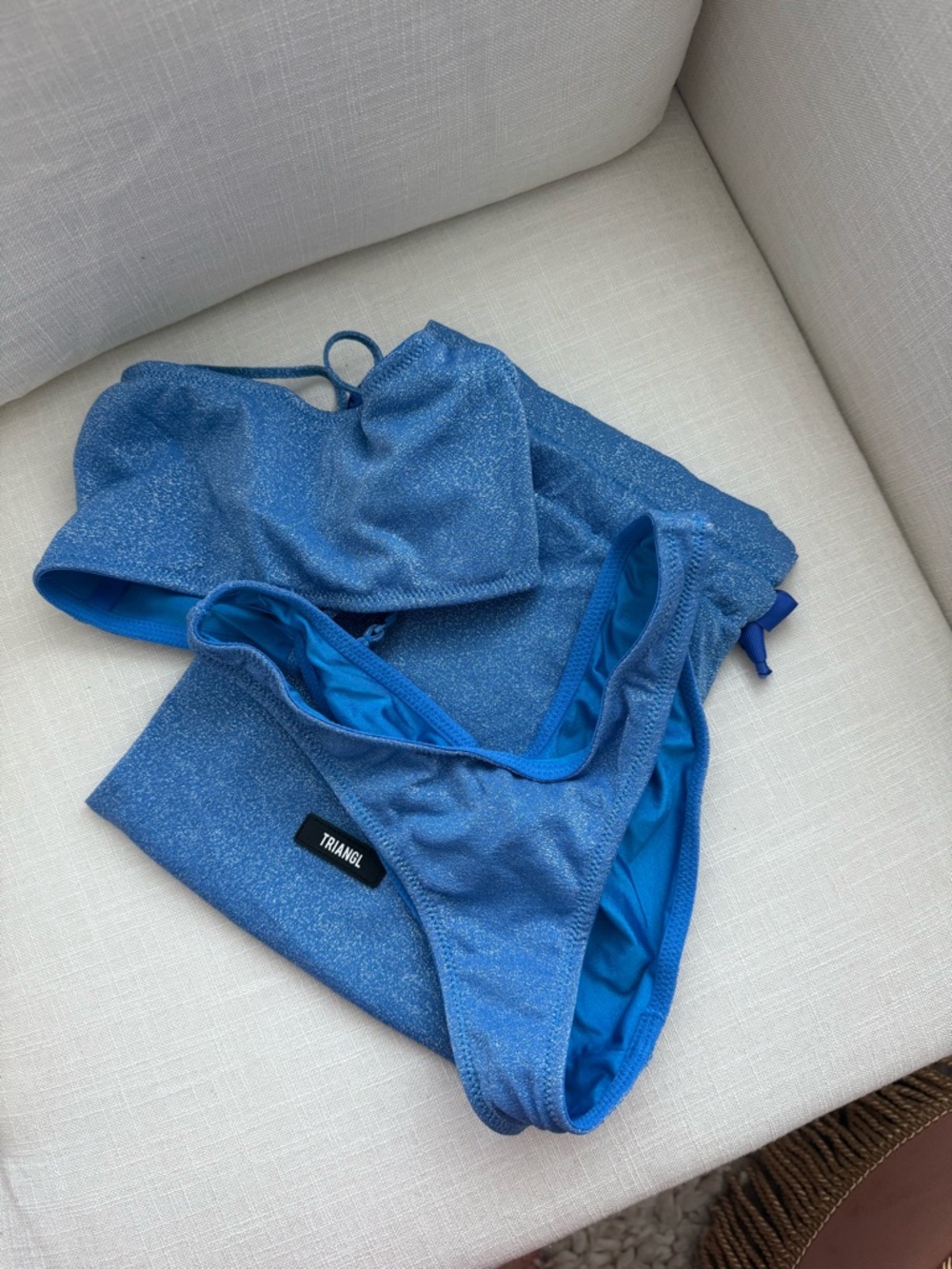 triangl swimwear Blue Shimmer Bikini Set
